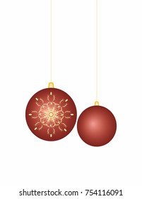 Balls on the Christmas tree on a white background
