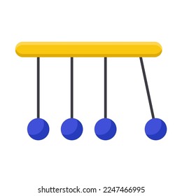 Las balls en la física de las cuerdas experimentan con el péndulo y la transferencia de energía ilustran vectores. Equipos matemáticos para experimentos aislados en fondo blanco. Concepto de física