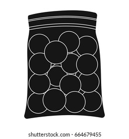 Balls for paintball.Paintball single icon in black style vector symbol stock illustration web.