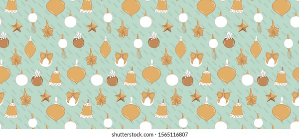 balls pattern. Hand drawing  Vector illustration on a green tree background.
