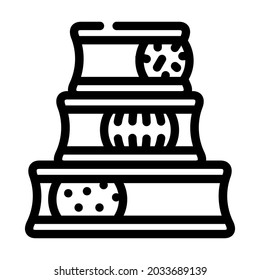 balls playing pet toy line icon vector. balls playing pet toy sign. isolated contour symbol black illustration