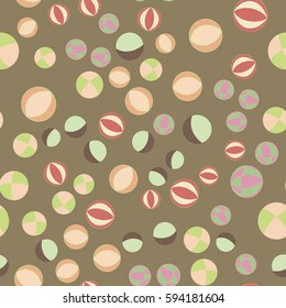 Balls in retro style seamless vector pattern
