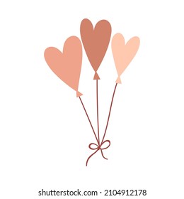 Bolas en forma de corazón. Elemento decorativo lindo para las tarjetas de felicitación de San Valentín. Ilustración del vector aislada en un fondo blanco