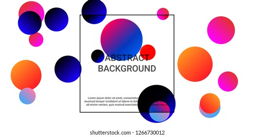 Balls shapes. Creative design of coverages. Vector geometric illustration. Halftone, 3d. Abstract background of  blue, orange, pink  balls shapes.