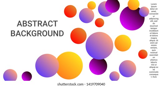 Balls shapes. Creative design of coverages. Vector geometric illustration. Halftone, 3d. Abstract background of  violet, red, yellow  balls shapes.