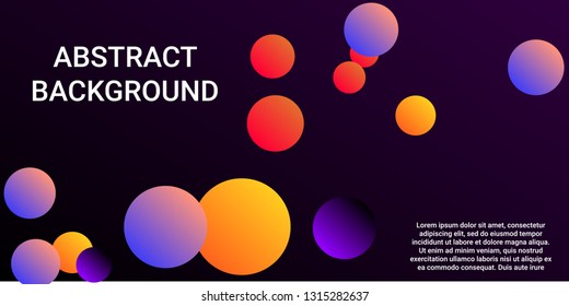 Balls shapes. Futuristic design of coverages. Vector geometric illustration. Halftone, 3d. Abstract background of  violet, orange, red  balls shapes.
