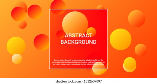 Balls shapes. Minimal design of coverages. Vector geometric illustration. Halftone, 3d. Abstract background of  orange, yellow, red  balls shapes.