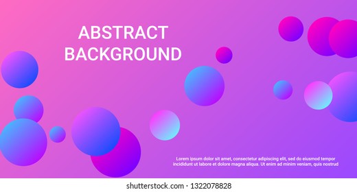Balls shapes. Minimal design of coverages. Vector geometric illustration. Halftone, 3d. Abstract background of  pink, purple, blue balls shapes.