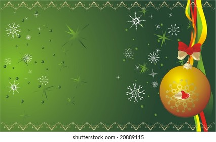 Balls and snowflakes. Christmas banner. Vector