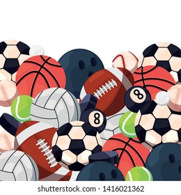 balls sport equipment vector ilustration