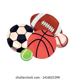 balls sport equipment vector ilustration