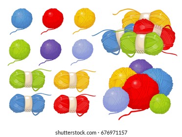 Balls Of Thread, Vector Yarn. Ball Of String