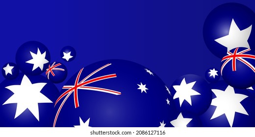 Balls vector illustration with Australian flag design. Australia Independence Day background design.