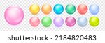 Balls vector set. Collection of abstract colorful droplets. Glossy spheres isolated on transparent background. Vector illustration EPS10