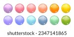 Balls vector set, colorful glossy buttons and drops. Bright spheres , multicolor isolated vitamins vector illustration. Minerals complex, abstract capsules droplets, healthy food extracts