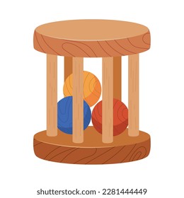 balls wooden toy icon isolated