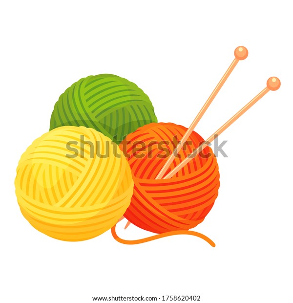 Balls Yarn Knitting Needles Clews Skeins Stock Vector (Royalty Free ...