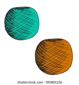 Balls of yarn for knitting. Vector illustration. 