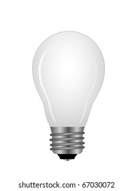 Ball-shaped fluorescent lamp isolated on the white background