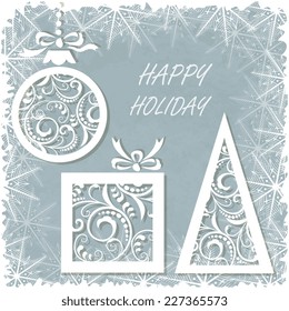  Ball,tree,gift Christmas.Vector. New 2015 Year.