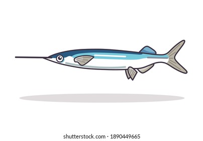 Ballyhoo bait fish design Illustration vector art