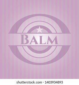 Balm badge with pink background. Vector Illustration. Detailed.