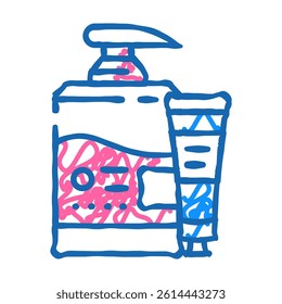 balm cream cosmetic doodle icon sketch vector. balm cream cosmetic sign. isolated symbol illustration