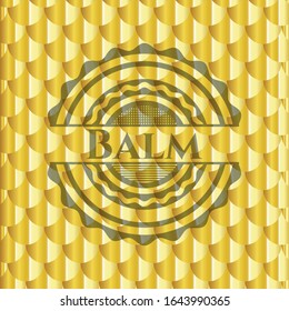 Balm gold emblem. Scales pattern. Vector Illustration. Detailed.