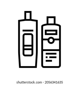 balm and hair conditioner packages line icon vector. balm and hair conditioner packages sign. isolated contour symbol black illustration