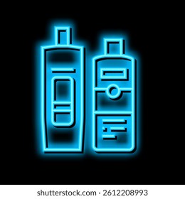 balm and hair conditioner packages neon light sign vector. balm and hair conditioner packages illustration