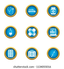 Balm icons set. Flat set of 9 balm vector icons for web isolated on white background