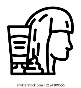 balm, mask or hair gel package line icon vector. balm, mask or hair gel package sign. isolated contour symbol black illustration