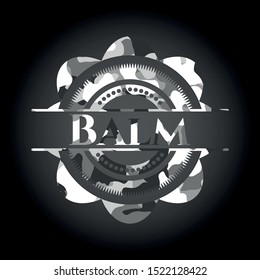 Balm on grey camo texture