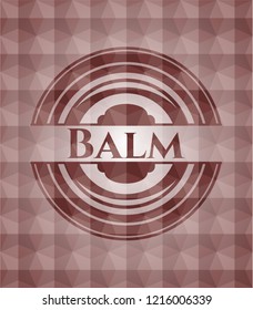 Balm red geometric emblem. Seamless.