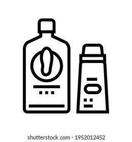 balm shoe care line icon vector. balm shoe care sign. isolated contour symbol black illustration