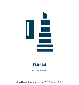 balm vector icon. balm, liquid, glass filled icons from flat pet grooming concept. Isolated black glyph icon, vector illustration symbol element for web design and mobile apps