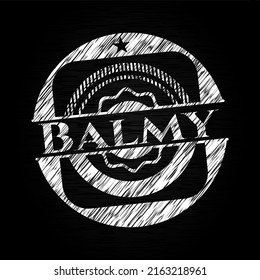 Balmy written with chalkboard texture. Vector Illustration. Detailed. 