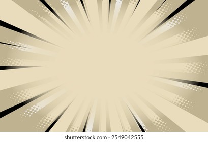Balnk boom comic book text speech bubble in pop art style with dots. Clear wow balloon for posts and announcements. Empty message cloud background backdrop with flashes and stars. Vector illustration.