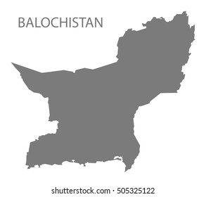 Balochistan Pakistan Map grey