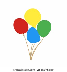 Balon berwarna merah, kuning, biru,hijau