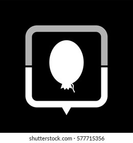 Baloon  - black vector icon