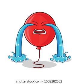baloon cry mascot vector cartoon illustration