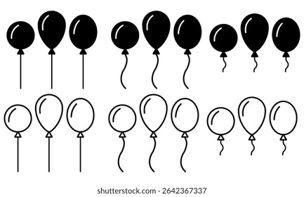Baloon icon set. Vector illustration.