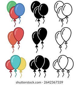 Baloon icon set. Vector illustration.