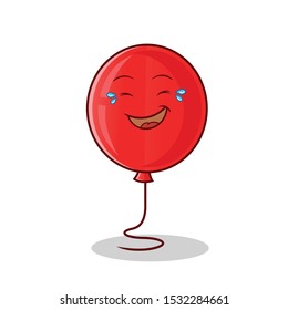 baloon laughing loudly mascot vector cartoon art illustration