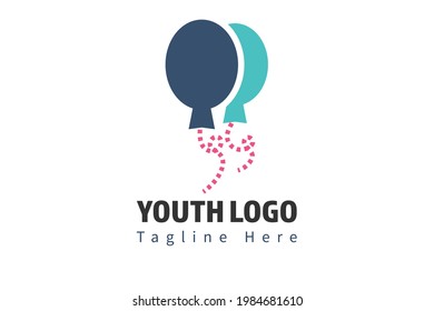 Baloon Logo Template For Scholarships Foundation, Young Community, Youth Center, Study Activity,