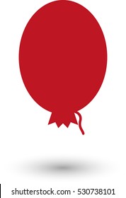 Baloon - red vector  icon with shadow