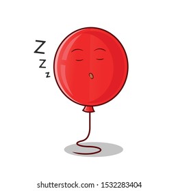 baloon sleep mascot vector cartoon illustration