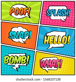 Baloon text comic pop art collection