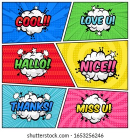 Baloon Text Halftone Pop Art Style